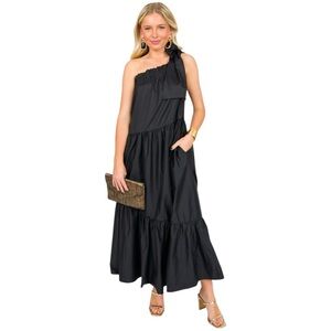 Before You With Love One-Shoulder Black Maxi Dress – Medium